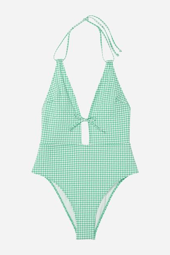 КУПАЛЬНИК СУЦІЛЬНИЙ З ВИРІЗОМ MINT PLAID Victoria`s Secret