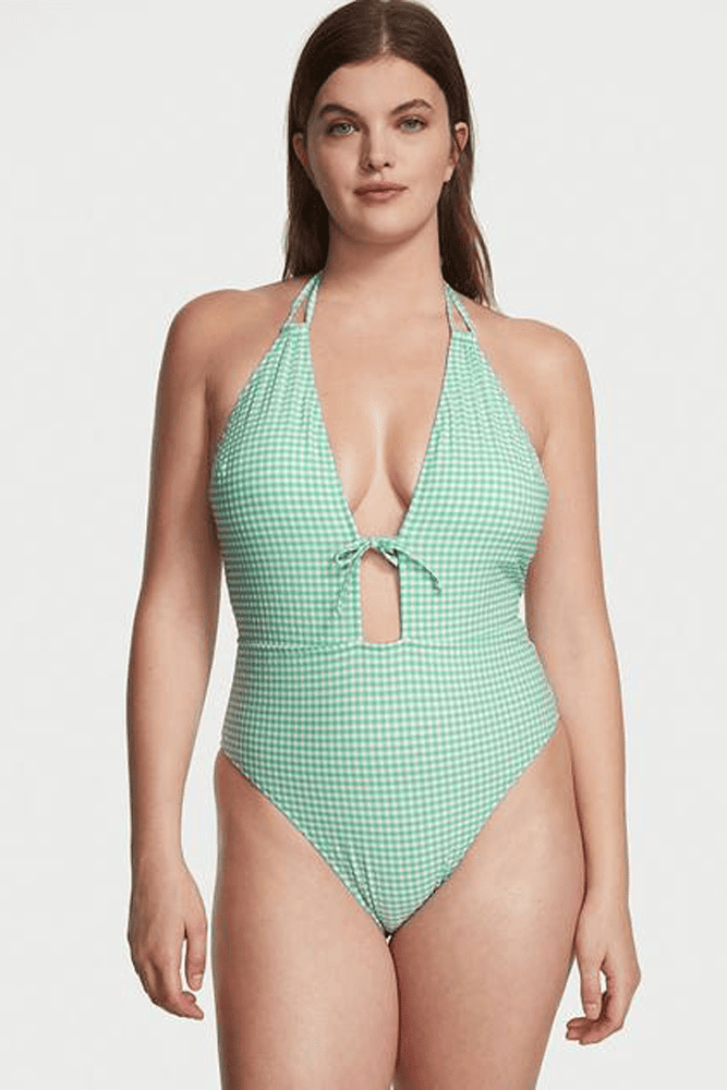 КУПАЛЬНИК СУЦІЛЬНИЙ З ВИРІЗОМ MINT PLAID Victoria`s Secret