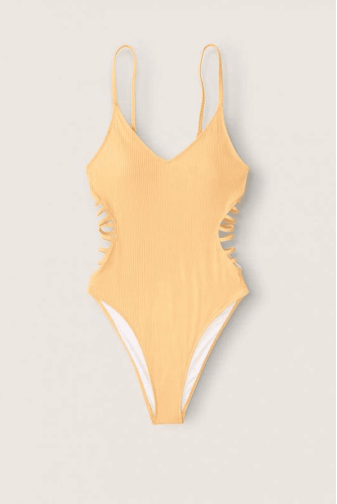 КУПАЛЬНИК СУЦІЛЬНИЙ З ВИРІЗОМ YELLOW RIBBED Victoria`s Secret