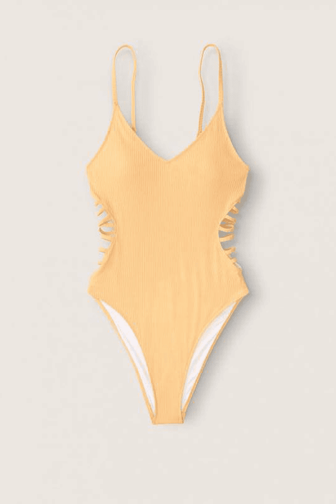 КУПАЛЬНИК СУЦІЛЬНИЙ З ВИРІЗОМ YELLOW RIBBED Victoria`s Secret