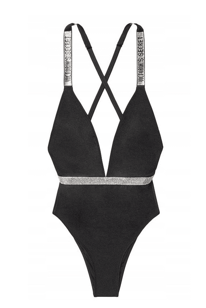 КУПАЛЬНИК СУЦІЛЬНИЙ ЗІ СТРАЗАМИ ГАРТЕР BLACK Victoria`s Secret