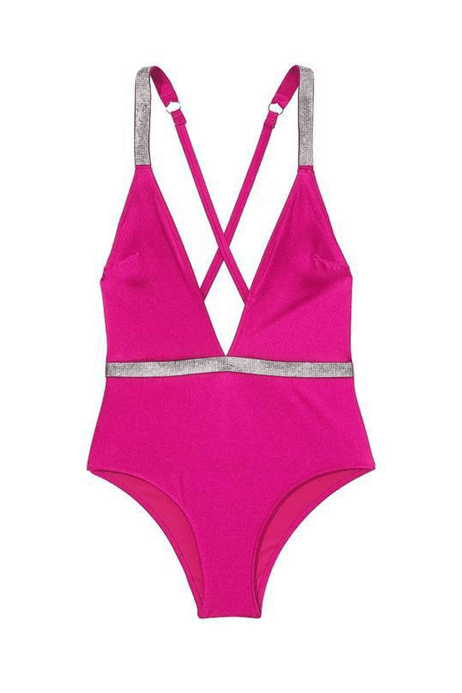КУПАЛЬНИК СУЦІЛЬНИЙ ЗІ СТРАЗАМИ ГАРТЕР FUCHSIA Victoria`s Secret