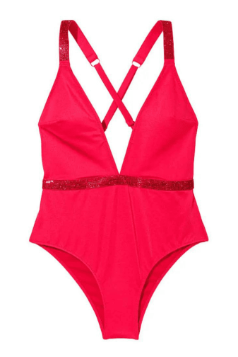 КУПАЛЬНИК СУЦІЛЬНИЙ ЗІ СТРАЗАМИ ГАРТЕР STRAWBERRY Victoria`s Secret