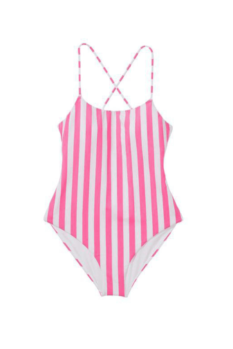 КУПАЛЬНИК СУЦІЛЬНИЙ НА ЗАВ'ЯЗКАХ PINK STRIPE Victoria`s Secret