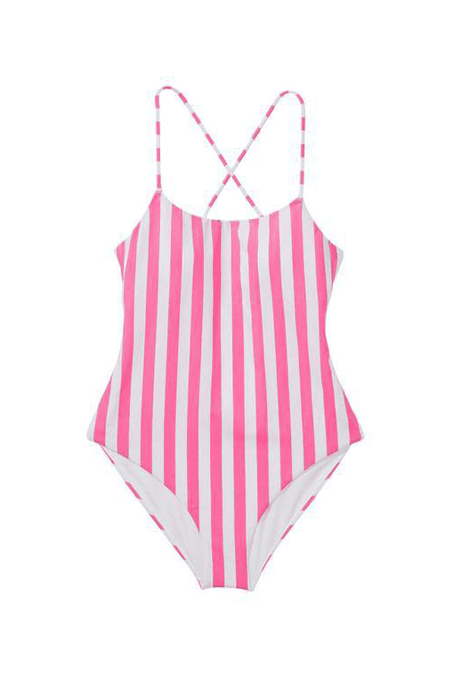 КУПАЛЬНИК СУЦІЛЬНИЙ НА ЗАВ'ЯЗКАХ PINK STRIPE Victoria`s Secret