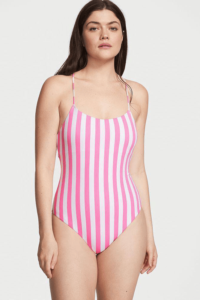 КУПАЛЬНИК СУЦІЛЬНИЙ НА ЗАВ'ЯЗКАХ PINK STRIPE Victoria`s Secret