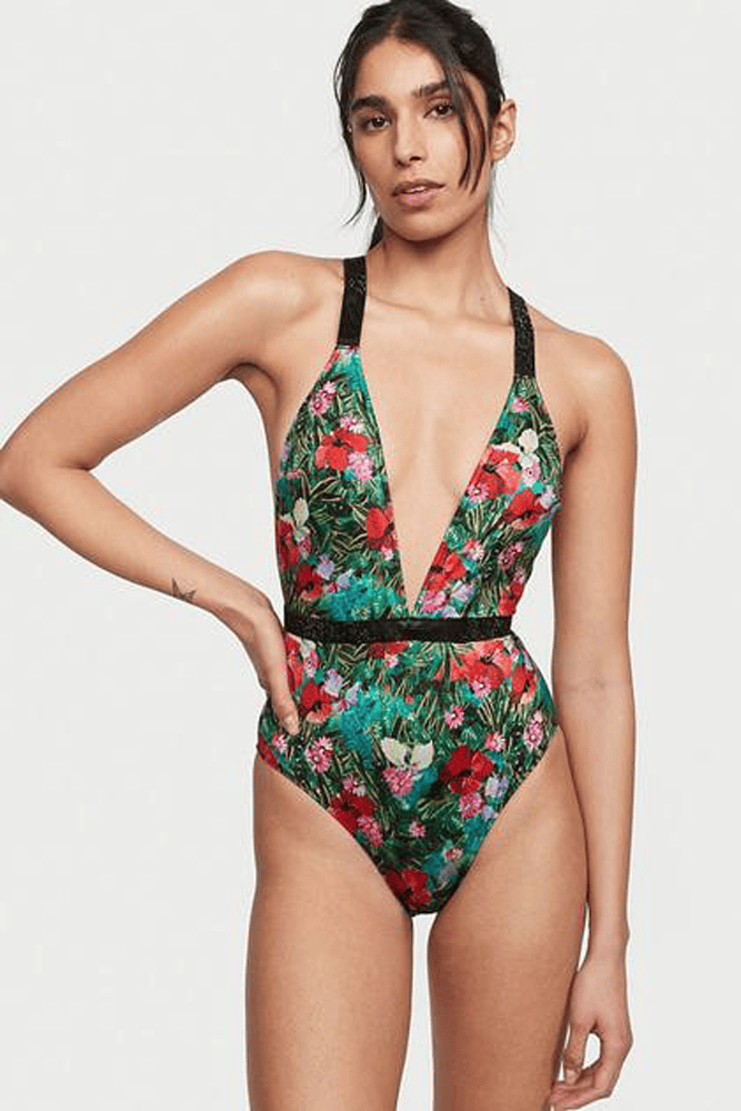 КУПАЛЬНИК СУЦІЛЬНИЙ ЗІ СТРАЗАМИ ГАРТЕР FLORAL PRINT Victoria`s Secret