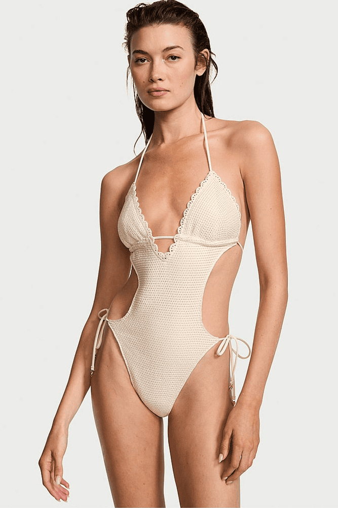 КУПАЛЬНИК СУЦІЛЬНИЙ НА ЗАВ'ЯЗКАХ IVORY EMBR Victoria`s Secret