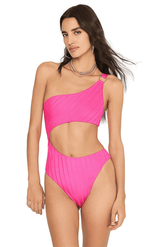 КУПАЛЬНИК СУЦІЛЬНИЙ НА ОДНЕ ПЛЕЧЕ PINK BEACH BUNNY