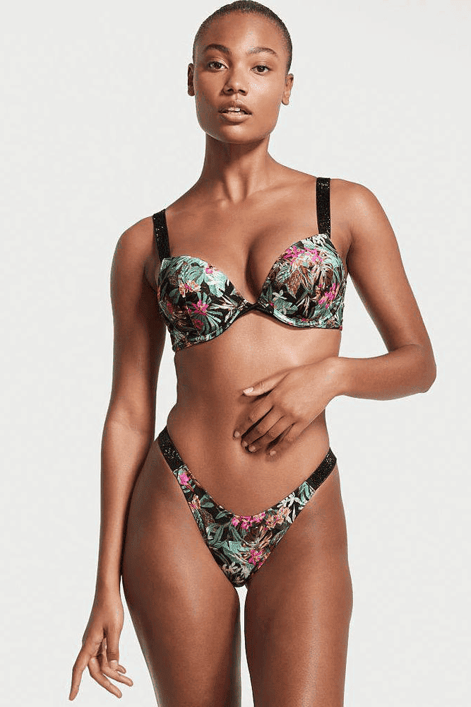КУПАЛЬНИК ЗІ СТРАЗАМИ ПОДВІЙНИЙ ПУШ-АП PALM PRINT Victoria`s Secret