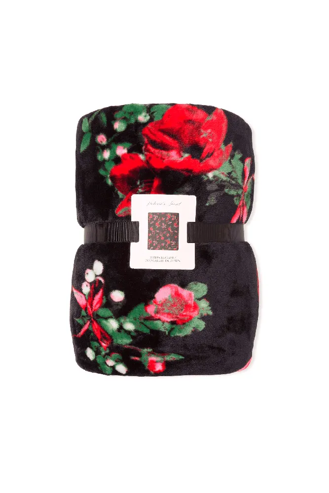 ПЛЕД BLACK FLORAL Victoria`s Secret