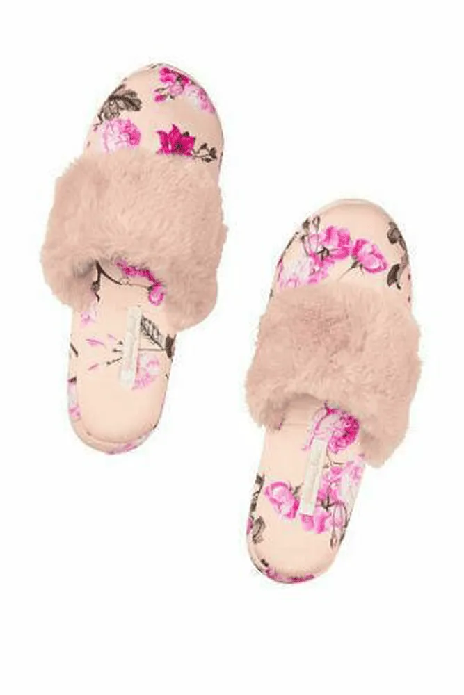 ТАПОЧКИ SATIN CHAMPAGNE/FLOWERS Victoria`s Secret