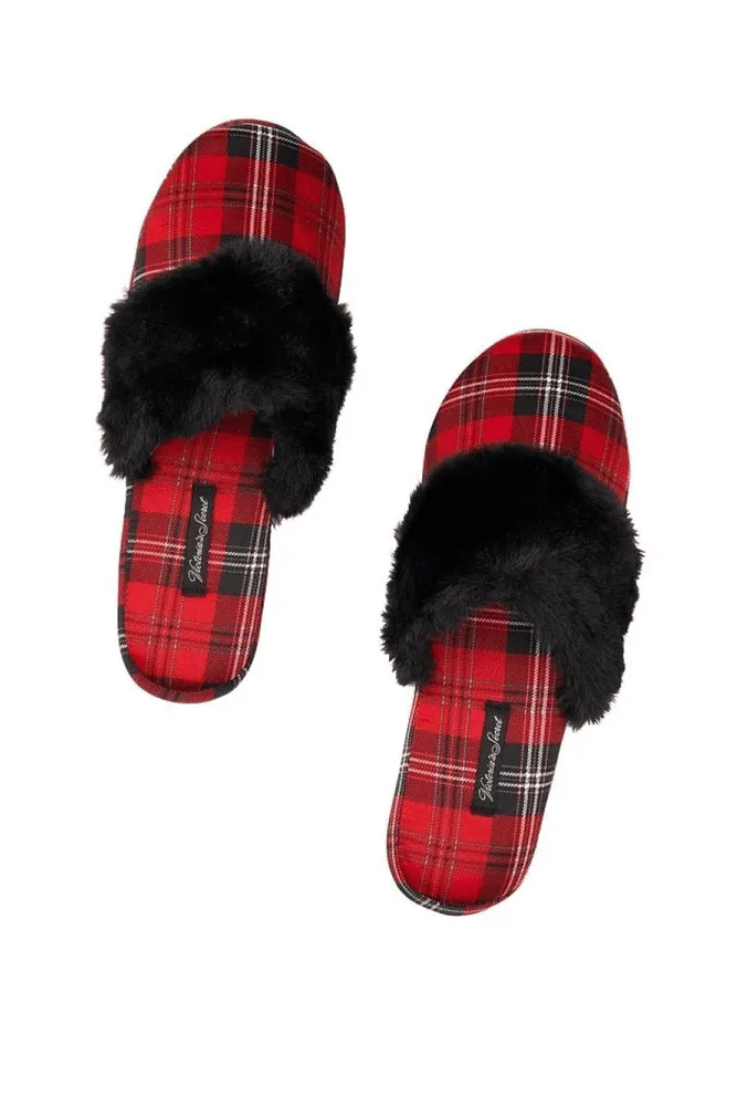 ТАПОЧКИ SATIN RED PLAID Victoria`s Secret