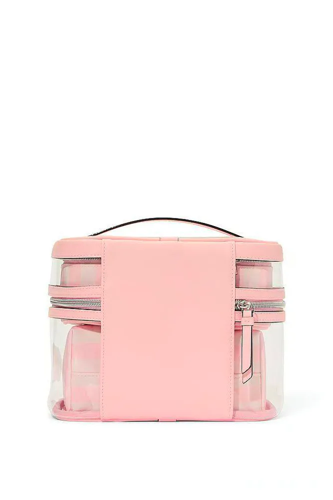 КОСМЕТИЧКА 4 IN 1 PINK STRIPE SILVER Victoria`s Secret