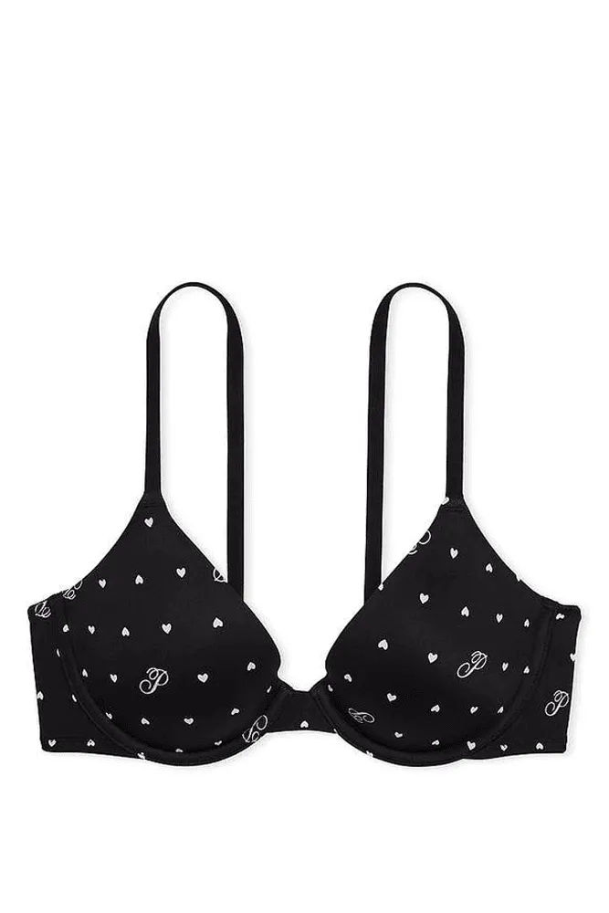 БЮСТГАЛЬТЕР PINK ПУШ-АП BLACK HEARTS Victoria`s Secret