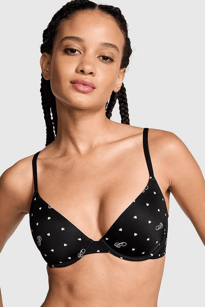 БЮСТГАЛЬТЕР PINK ПУШ-АП BLACK HEARTS Victoria`s Secret