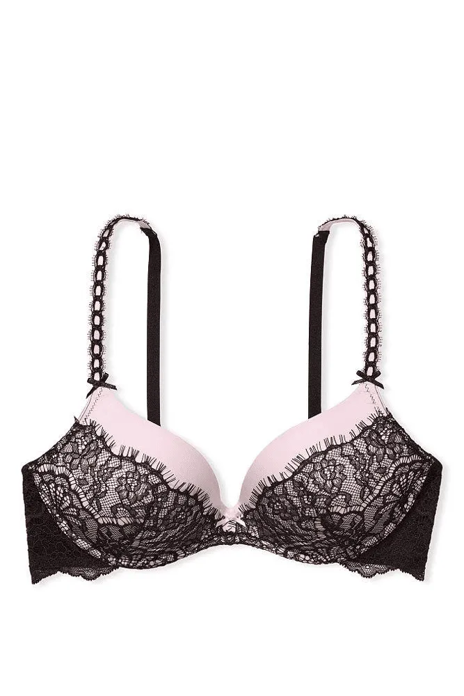 БЮСТГАЛЬТЕР БЕЗ КІСТОЧОК PINK BLACK LACE Victoria`s Secret