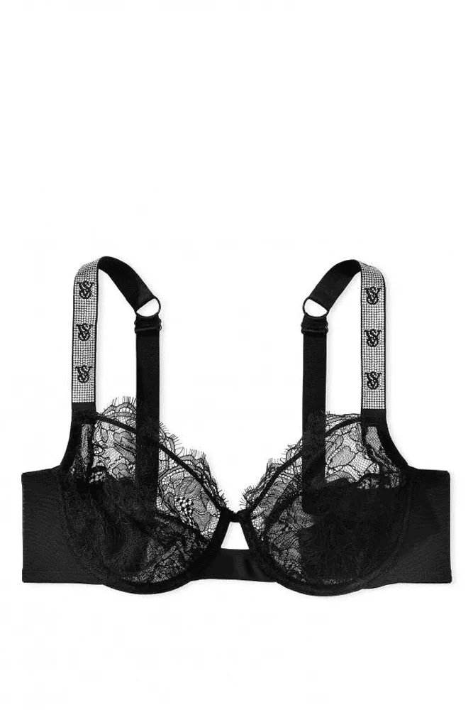 БЮСТГАЛЬТЕР ЗІ СТРАЗАМИ БЕЗ ПУШ-АП BLACK Victoria`s Secret