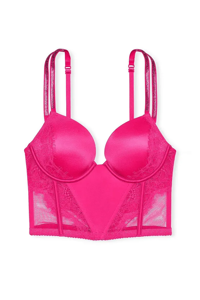 КОРСЕТ ЗІ СТРАЗАМИ ПУШ-АП HOT PINK Victoria`s Secret