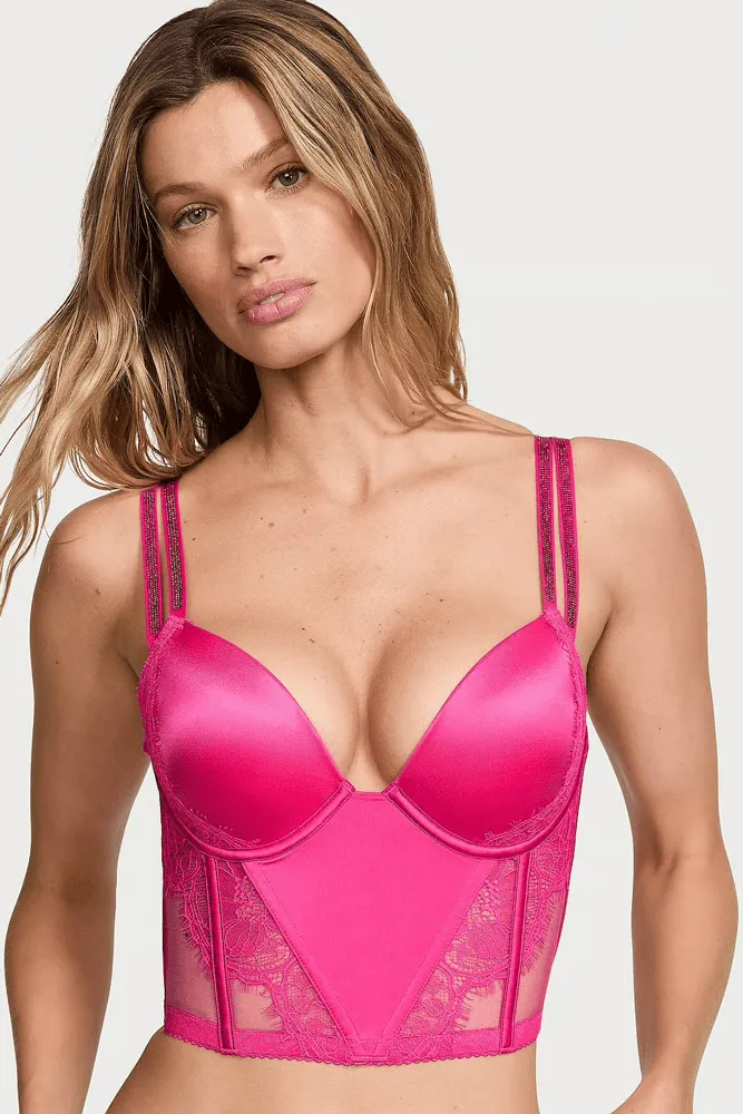 КОРСЕТ ЗІ СТРАЗАМИ ПУШ-АП HOT PINK Victoria`s Secret