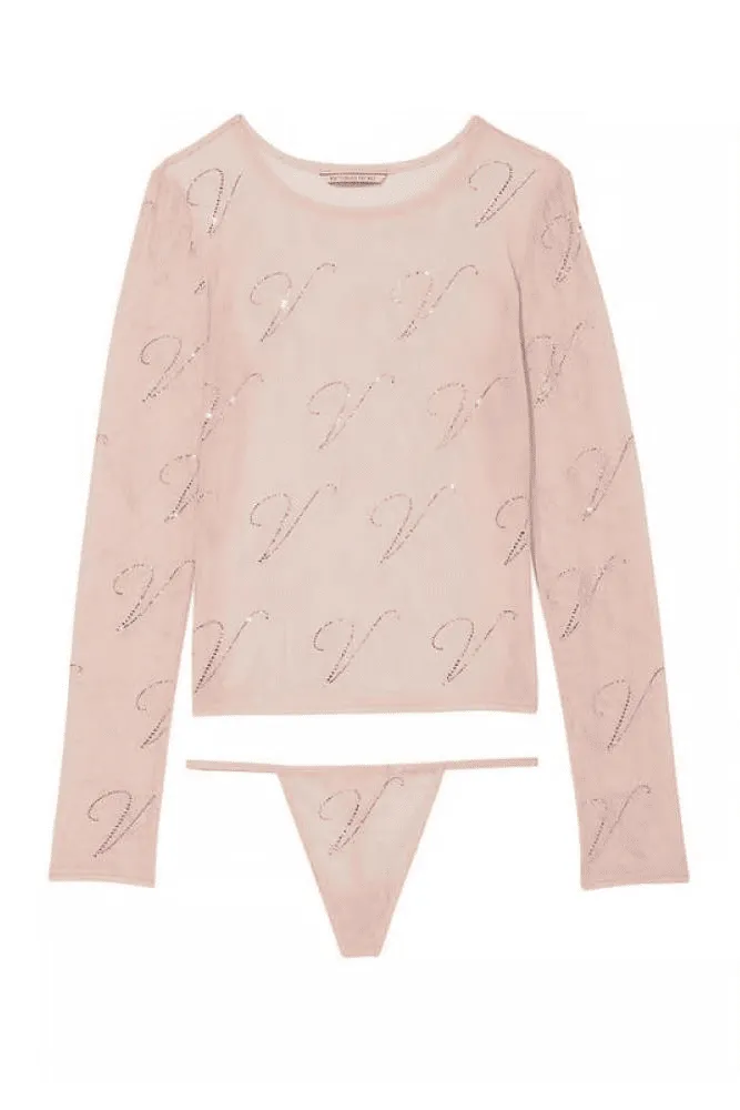 Пеньюар PINK EMBL TEE SET Victoria`s Secret