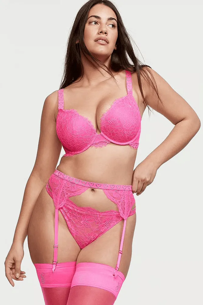Пояс МЕРЕЖИВО ТА СТРАЗИ NEON PINK HEARTS Victoria`s Secret