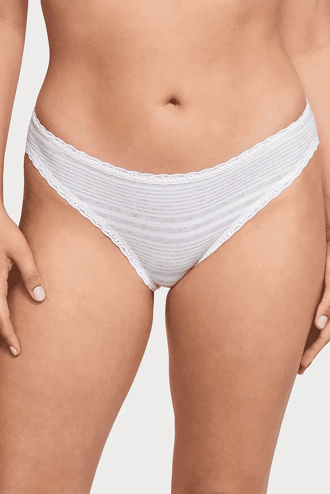 Трусики БАВОВНЯНІ БІКІНІ GREY STRIPE Victoria`s Secret