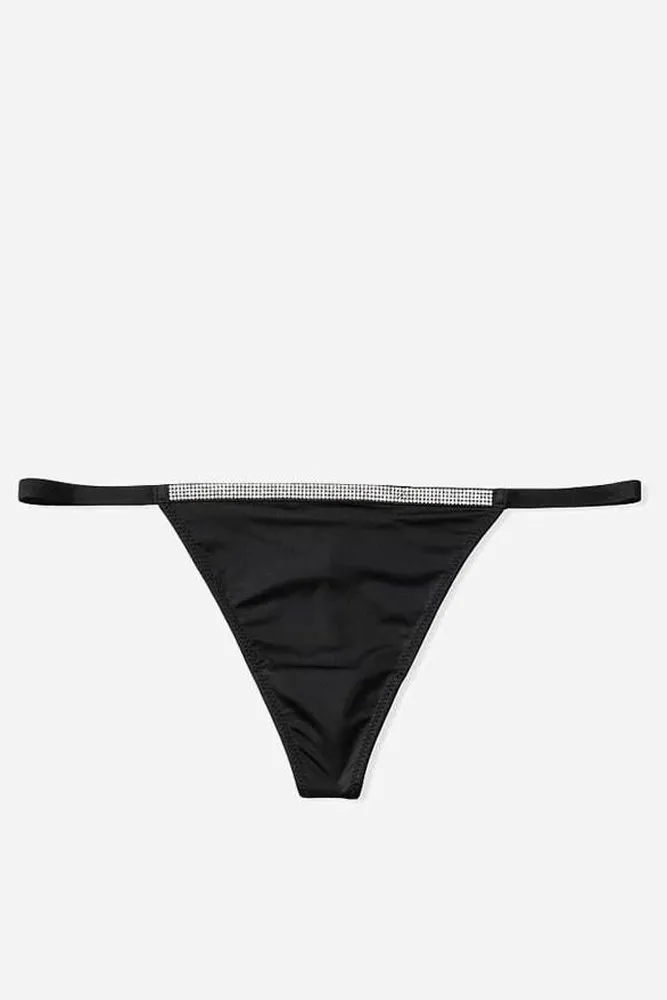 Трусики ЗІ СТРАЗАМИ V-THONG BLACK V Victoria`s Secret