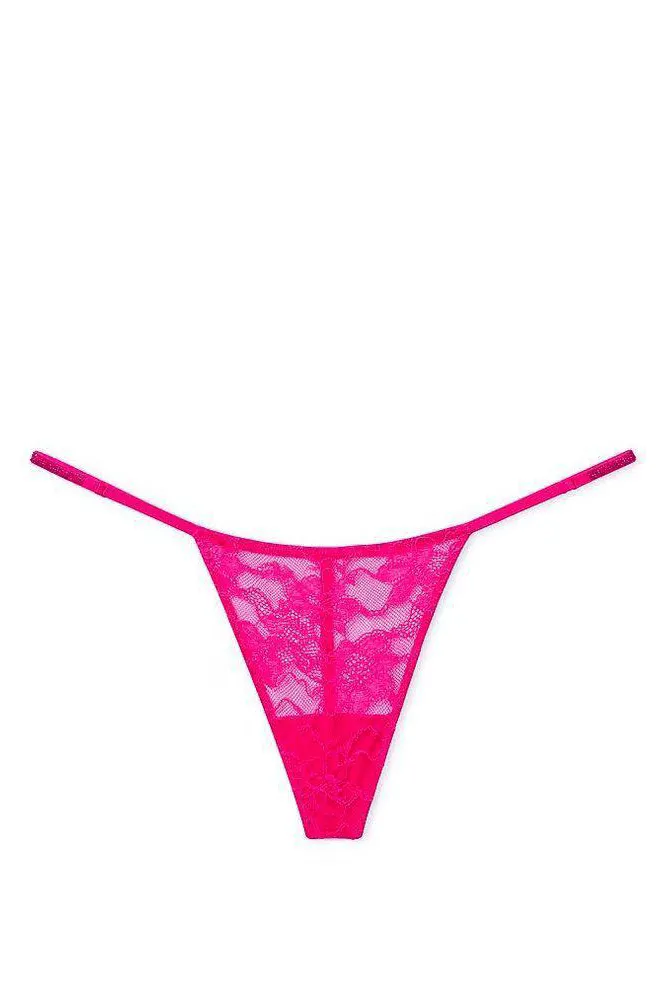 Трусики ЗІ СТРАЗАМИ V-THONG HOT PINK BACK Victoria`s Secret