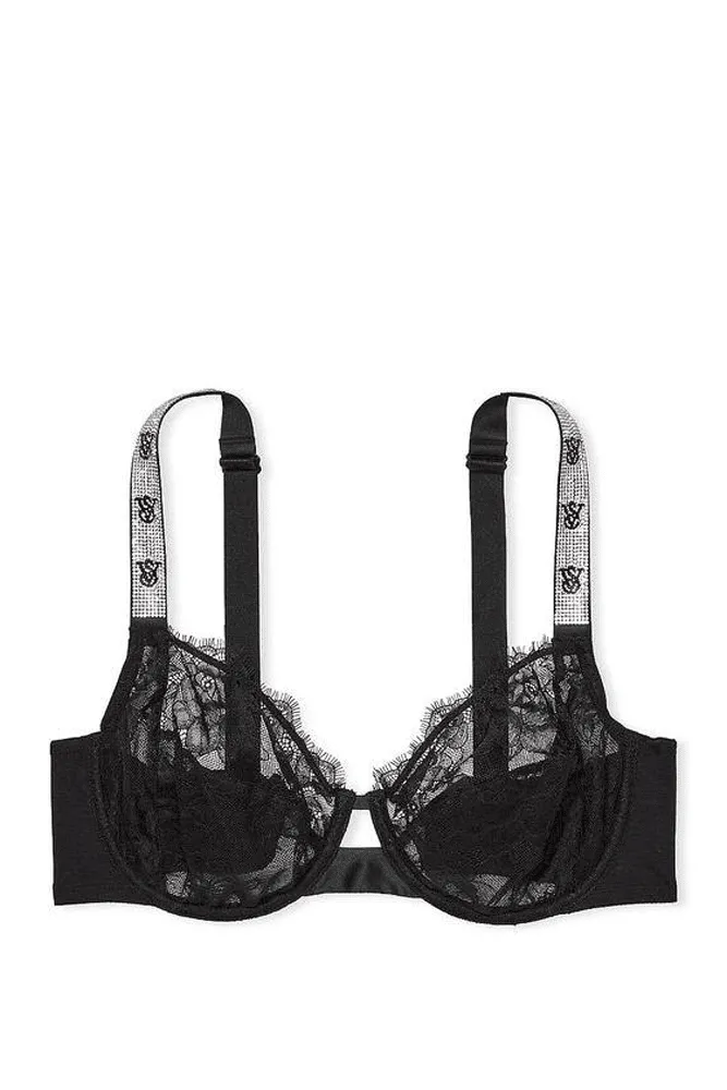 БЮСТГАЛЬТЕР ЗІ СТРАЗАМИ БЕЗ ПУШ-АП BLACK VS Victoria`s Secret