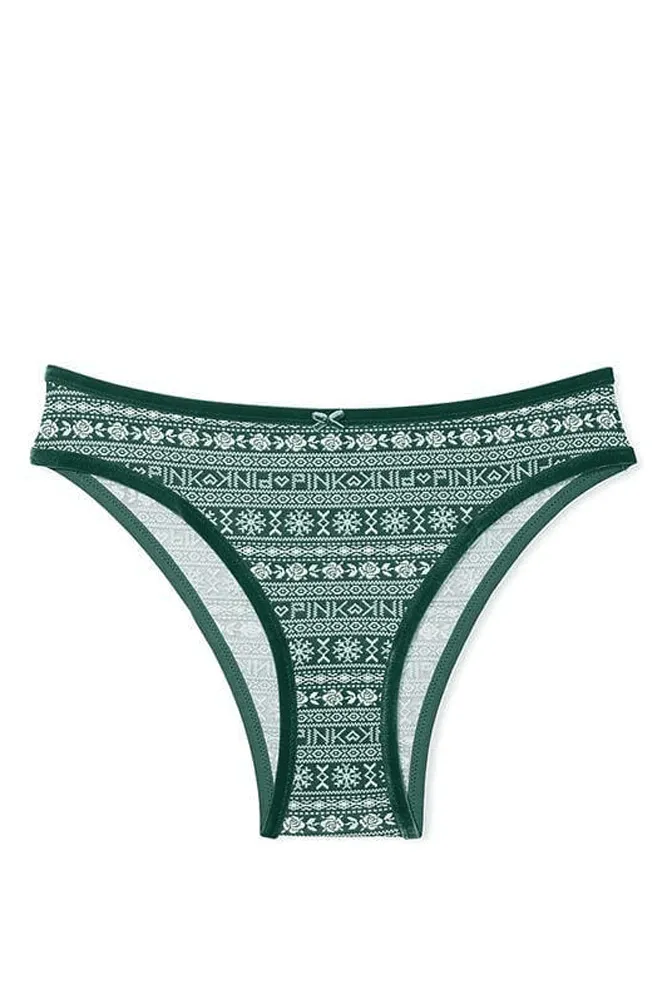 Трусики БАВОВНЯНІ БРАЗИЛІАНИ GREEN PAISLEY Victoria`s Secret