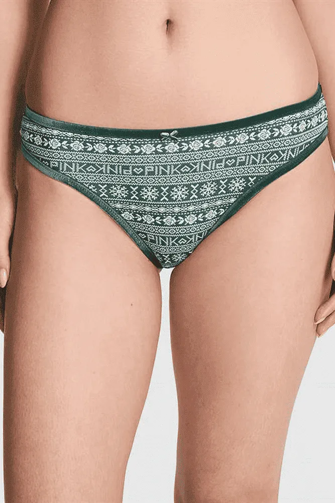 Трусики БАВОВНЯНІ БРАЗИЛІАНИ GREEN PAISLEY Victoria`s Secret