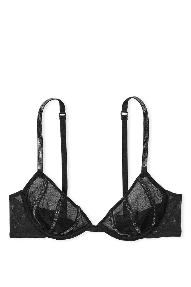 БЮСТГАЛЬТЕР ЗІ СТРАЗАМИ БЕЗ ПУШ-АП DARK BLACK LINES Victoria`s Secret