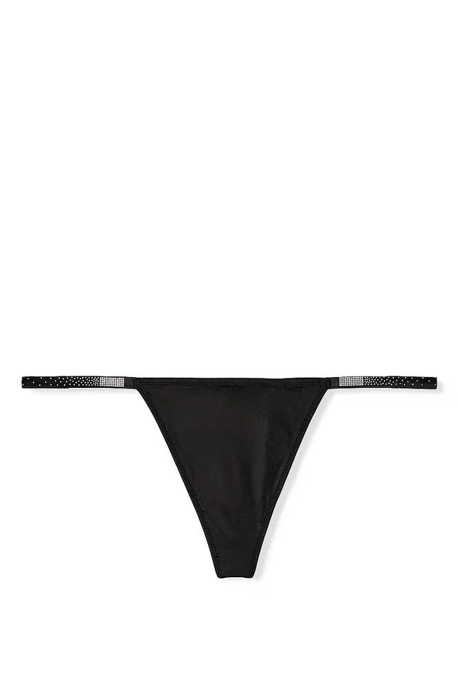 Трусики ЗІ СТРАЗАМИ V-THONG BLACK VS OMBRE Victoria`s Secret