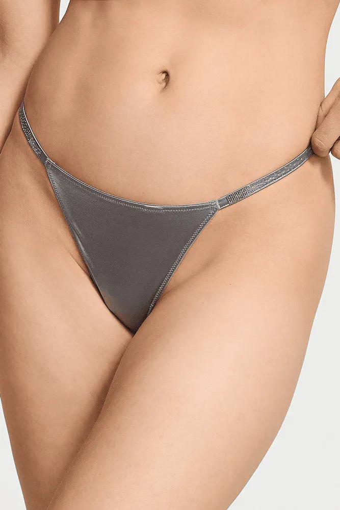 Трусики ЗІ СТРАЗАМИ V-THONG GREY VS OMBRE Victoria`s Secret