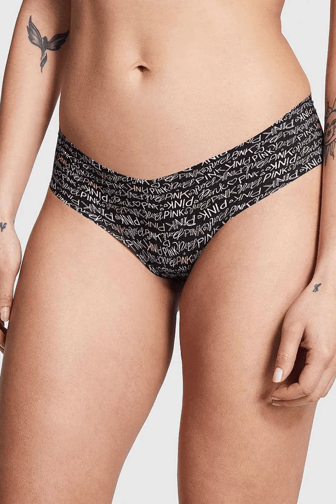 Трусики БЕЗШОВНІ БРАЗИЛІАНИ BLACK LOGO PINK Victoria`s Secret