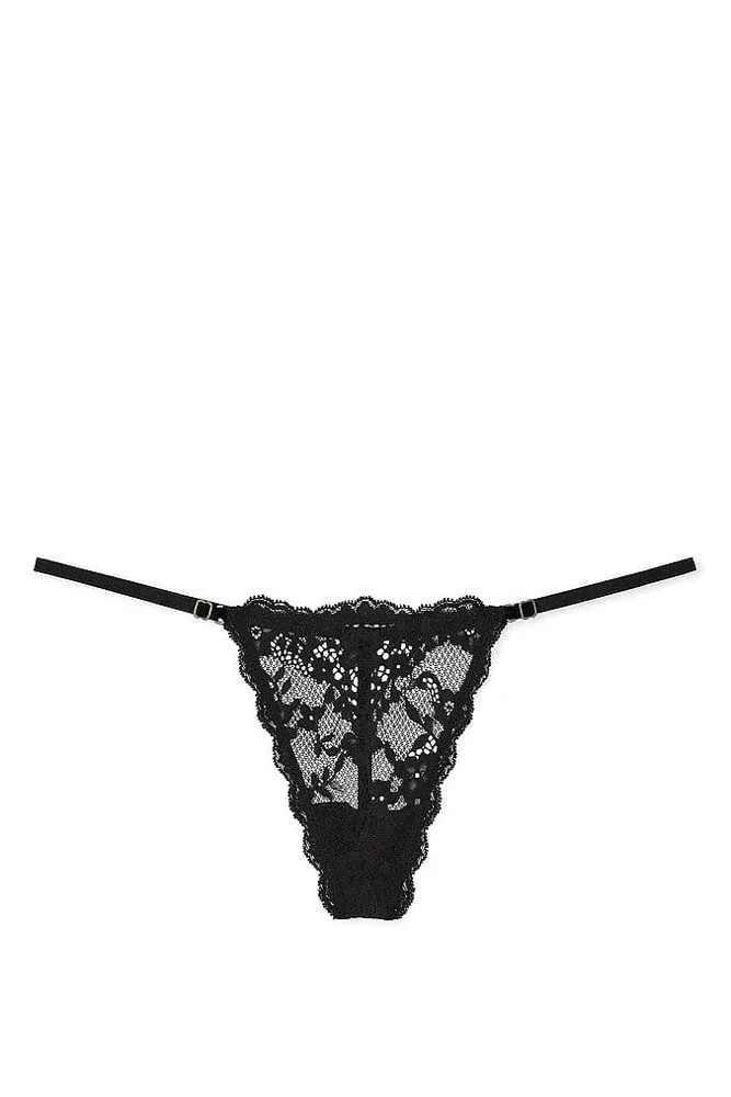 Трусики V-THONG BLACK ANGELS LACE Victoria`s Secret