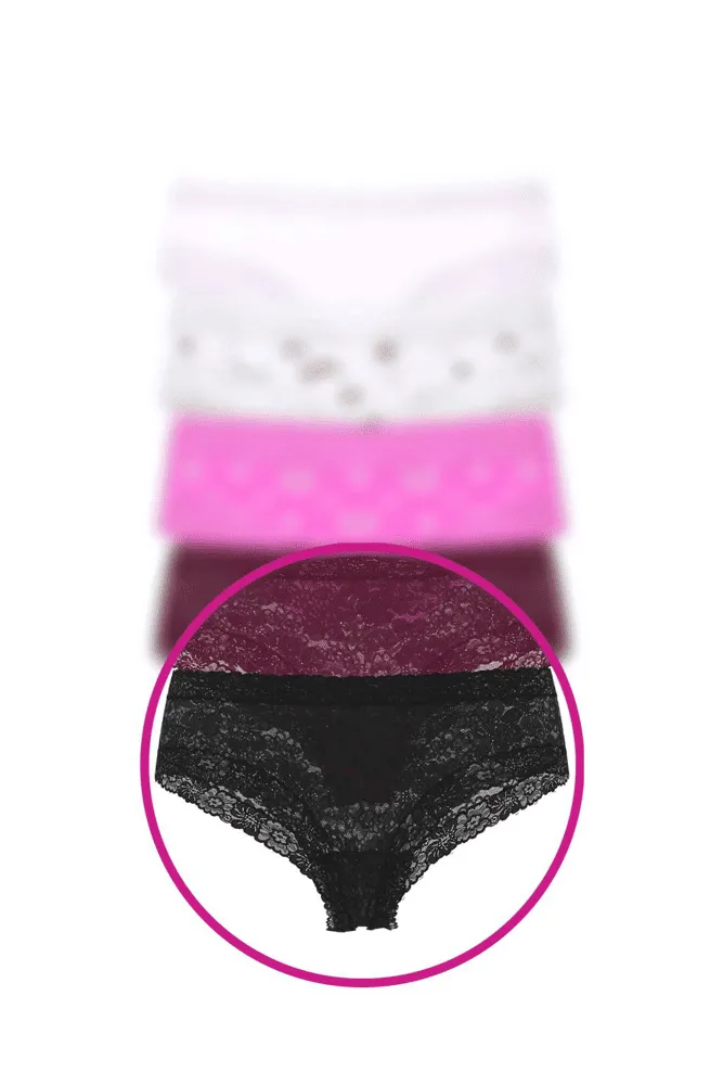 Трусики МЕРЕЖИВНІ БРАЗИЛІАНИ BLACK LACE PINK Victoria`s Secret