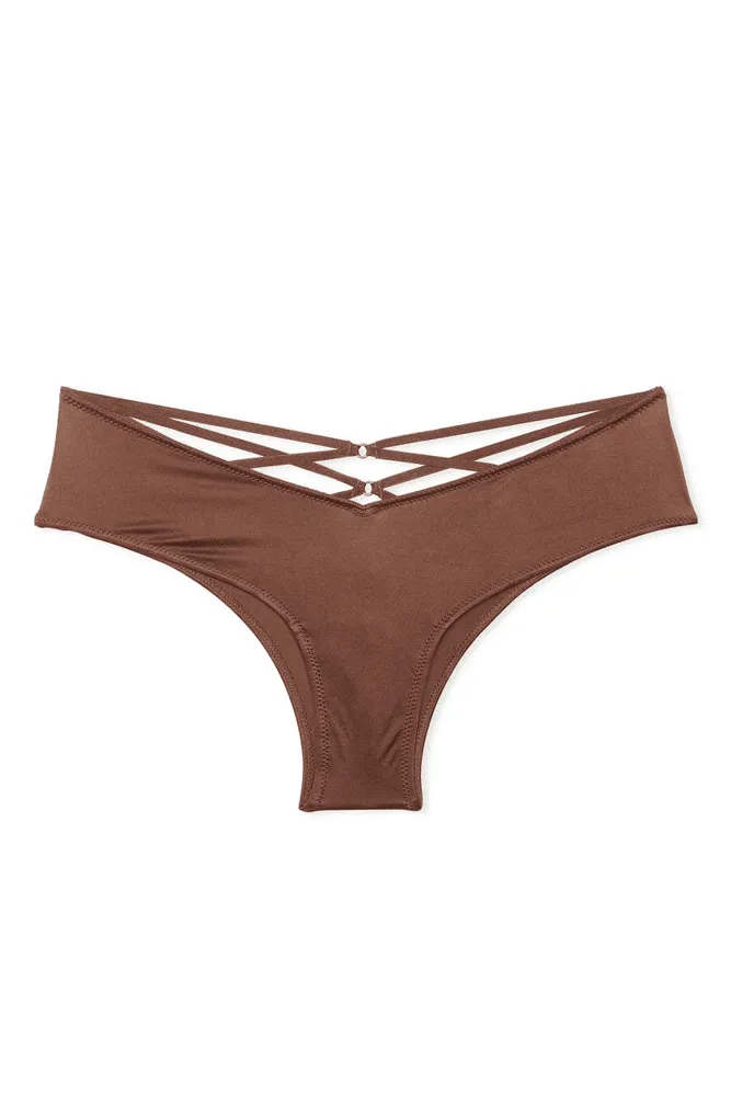 Трусики МЕРЕЖИВНІ ЛЮКС БРАЗИЛІАНИ BROWN STRAPPY Victoria`s Secret