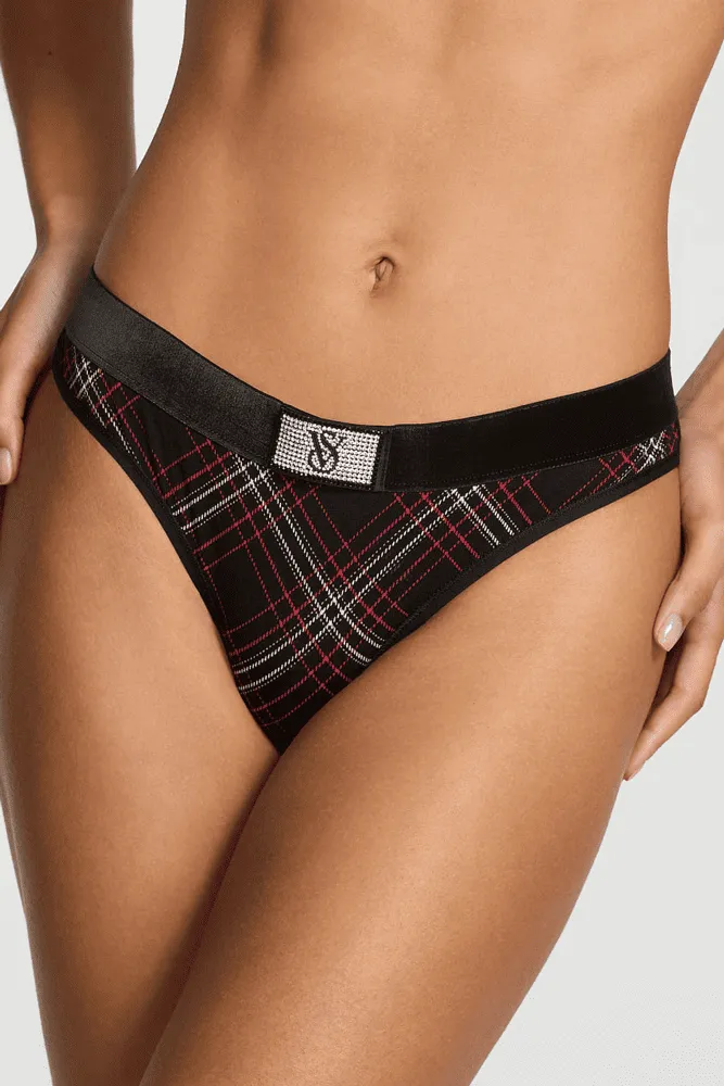 Трусики З РЕЗИНКОЮ СТРІНГИ BLACK EMBL PLAID Victoria`s Secret