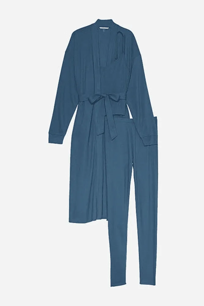ПІЖАМА БАВОВНА ДОВГА 3 IN1 WAFFLE BLUE Victoria`s Secret