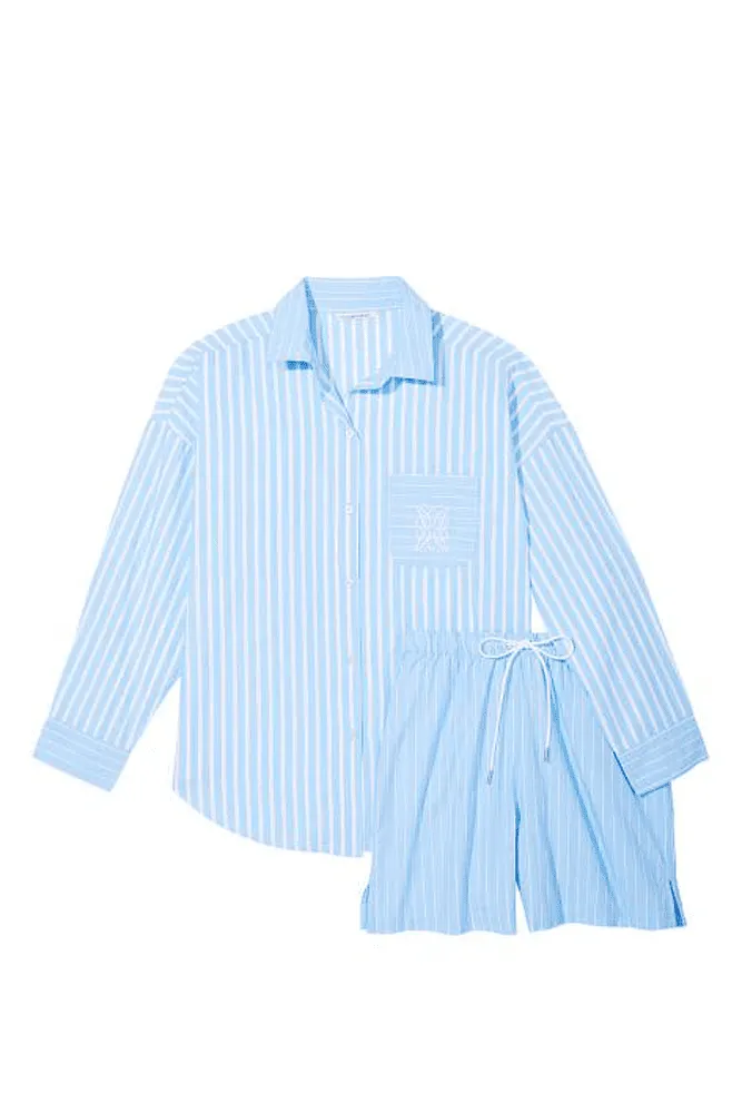 ПІЖАМА БАВОВНА КОРОТКА BLUE STRIPE Victoria`s Secret