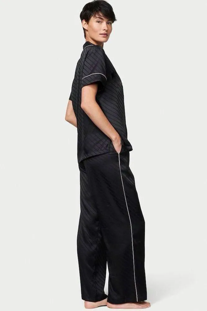 ПІЖАМА САТИН ДОВГА BLACK VS Victoria`s Secret