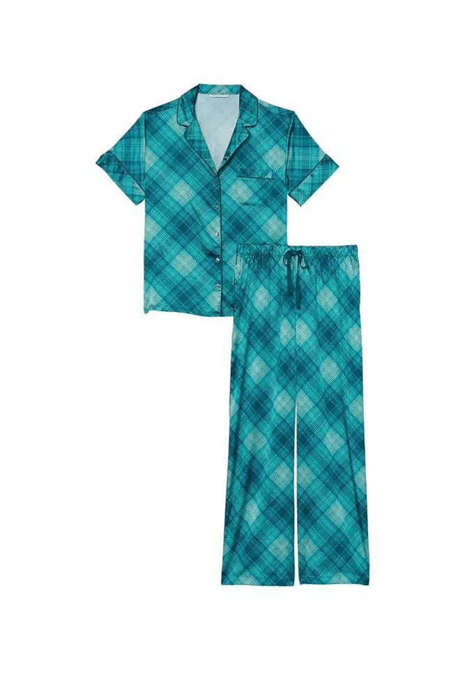 ПІЖАМА САТИН ДОВГА GREEN PLAID Victoria`s Secret