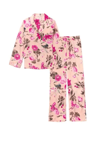 ПІЖАМА САТИН ДОВГА PEACH FLOWERS Victoria`s Secret
