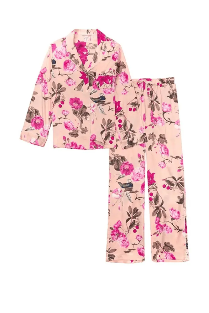ПІЖАМА САТИН ДОВГА PEACH FLOWERS Victoria`s Secret