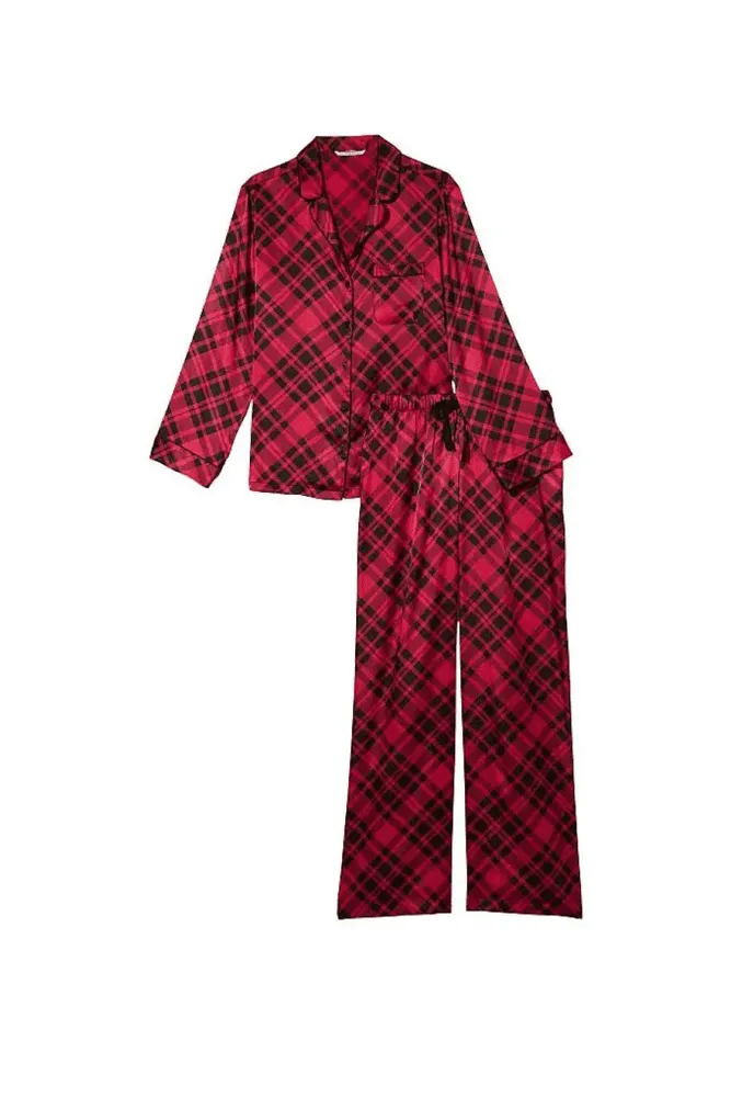 ПІЖАМА САТИН ДОВГА RED PLAID Victoria`s Secret
