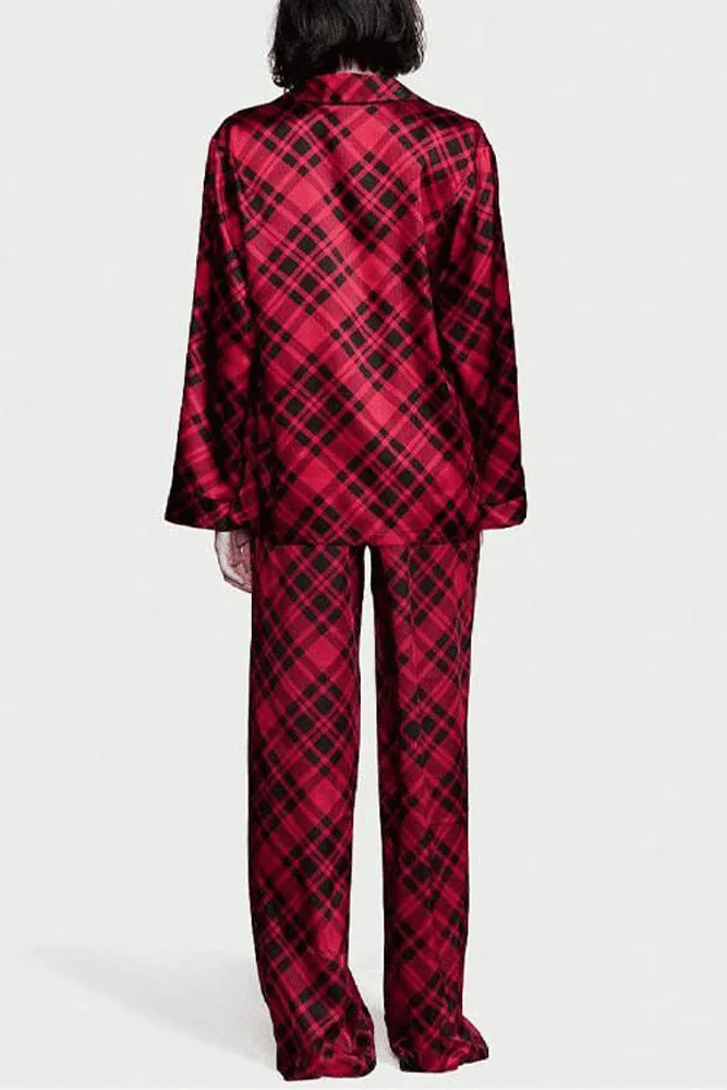 ПІЖАМА САТИН ДОВГА RED PLAID Victoria`s Secret
