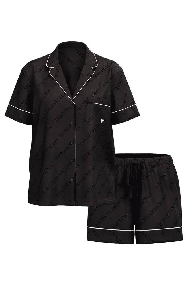 ПІЖАМА САТИН КОРОТКА BLACK LOGO Victoria`s Secret