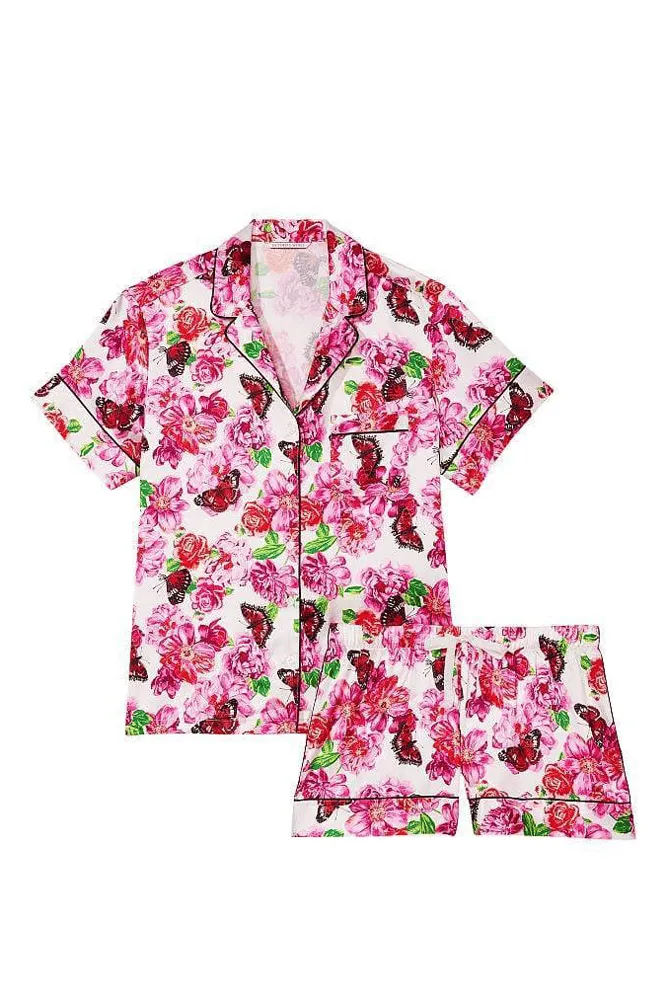 ПІЖАМА САТИН КОРОТКА WHITE FLOWERS BUTTERFLY Victoria`s